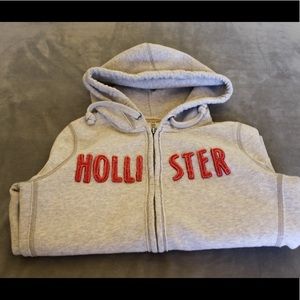 Hollister Light Grey Zip Up Jacket